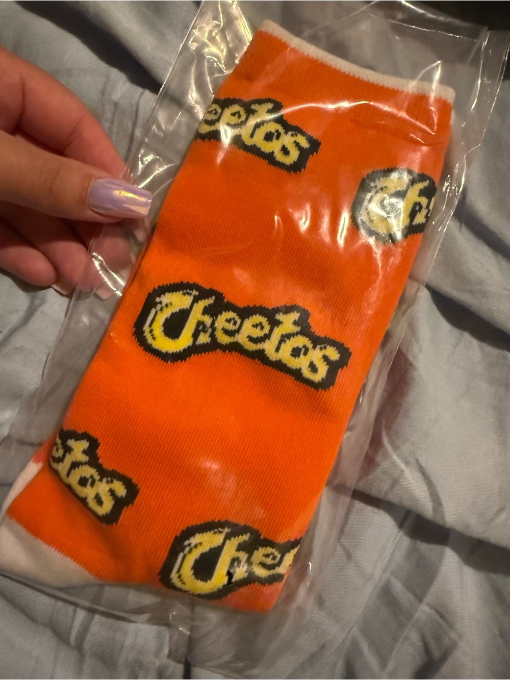 Cheetos Logo Orange Crew Socks (One Size Fits Most) Brand new